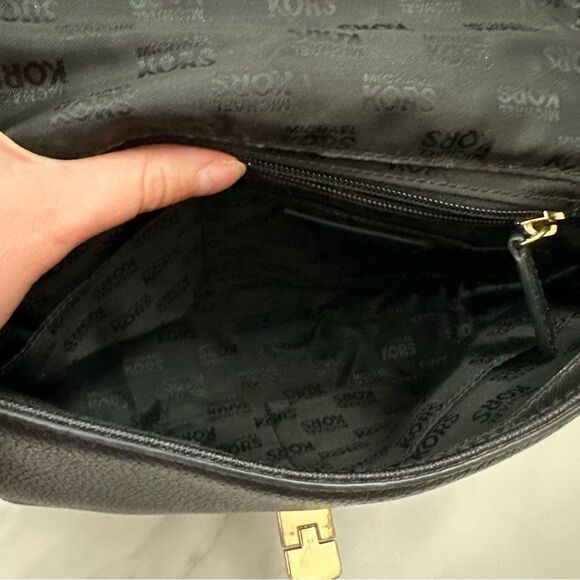 MICHAEL Michael Kors Pebbled Black Leather Callie Top Handle Bag - Picture 7 of 16